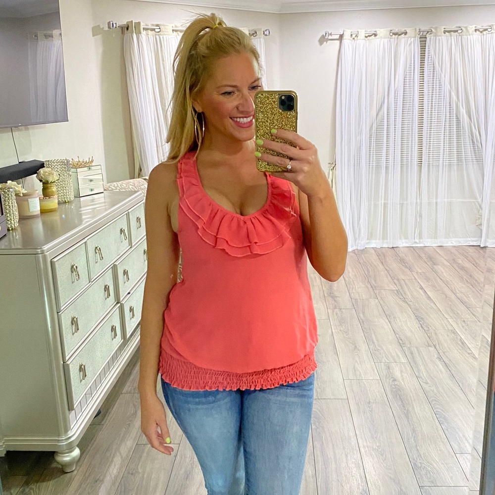 Coral T back Top‎ 💖